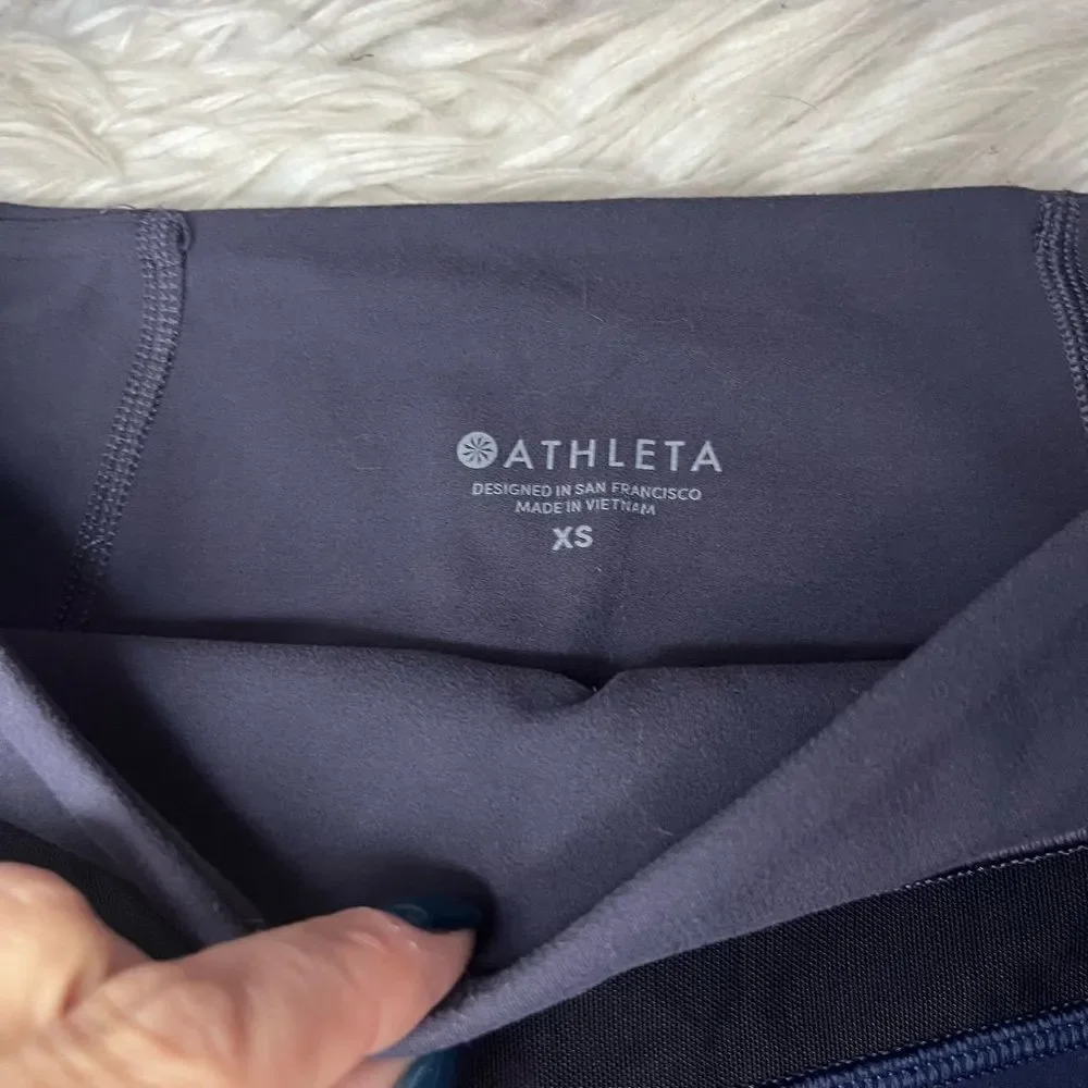 Athleta Navy Elevation Powervita 7/8 Leggings